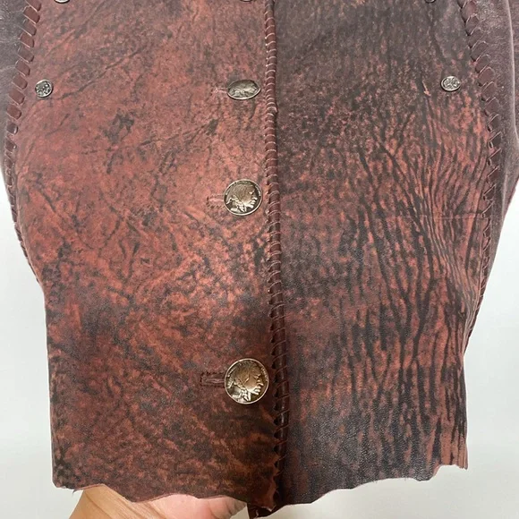 Tribe America Leather Vest in Antique Tan Color - Picture 14 of 15